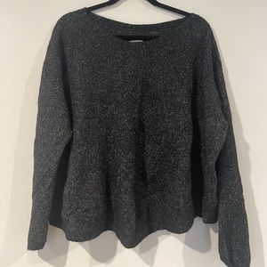 Anthropologie marled black wool sweater 2X